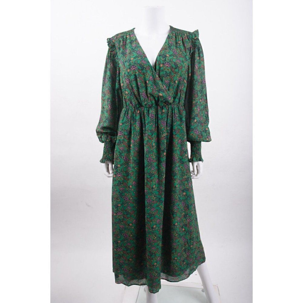 Boden Womens Becky Midi Wrap Dress UK 6 US 2 Highland Green Floral D0041 NWT